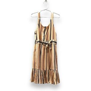 Zunie | Girls Striped bow front midi dress | sleeveless | size large 10/12